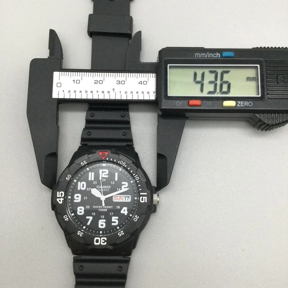 Casio MRW-200H Mens Watch 44mm Black Dial Day Date Diver 100M Resin Strap